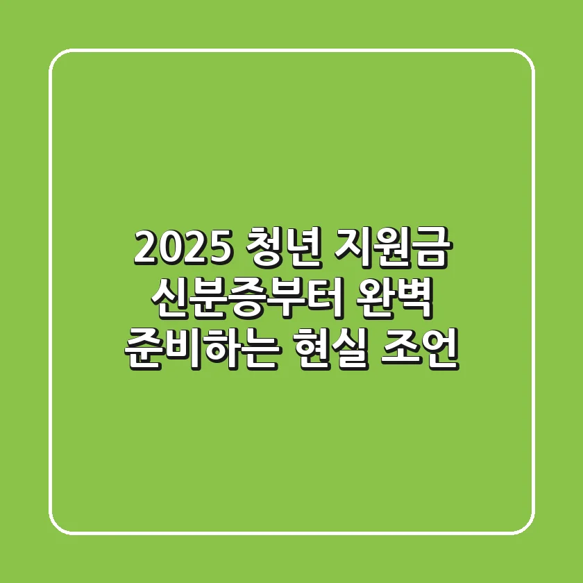 2025 청년 지원금, 신분증부터 완벽 준비하는 현실 조언!