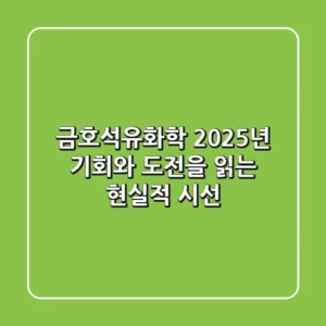 금호석유화학: 2025년, 기회와 도전을 읽는 현실적 시선