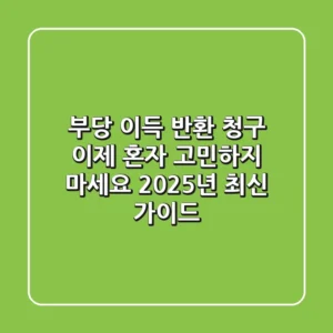 부당 이득 반환 청구, 이제 혼자 고민하지 마세요 (2025년 최신 가이드)