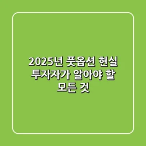 2025년 풋옵션, 현실 투자자가 알아야 할 모든 것