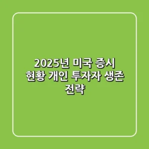 2025년 미국 증시 현황, 개인 투자자 생존 전략