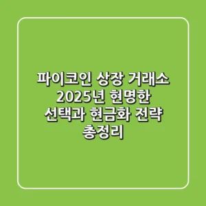 파이코인 상장 거래소, 2025년 현명한 선택과 현금화 전략 총정리