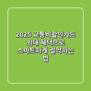 2025 교통비할인카드, 최대 혜택으로 스마트하게 절약하는 법