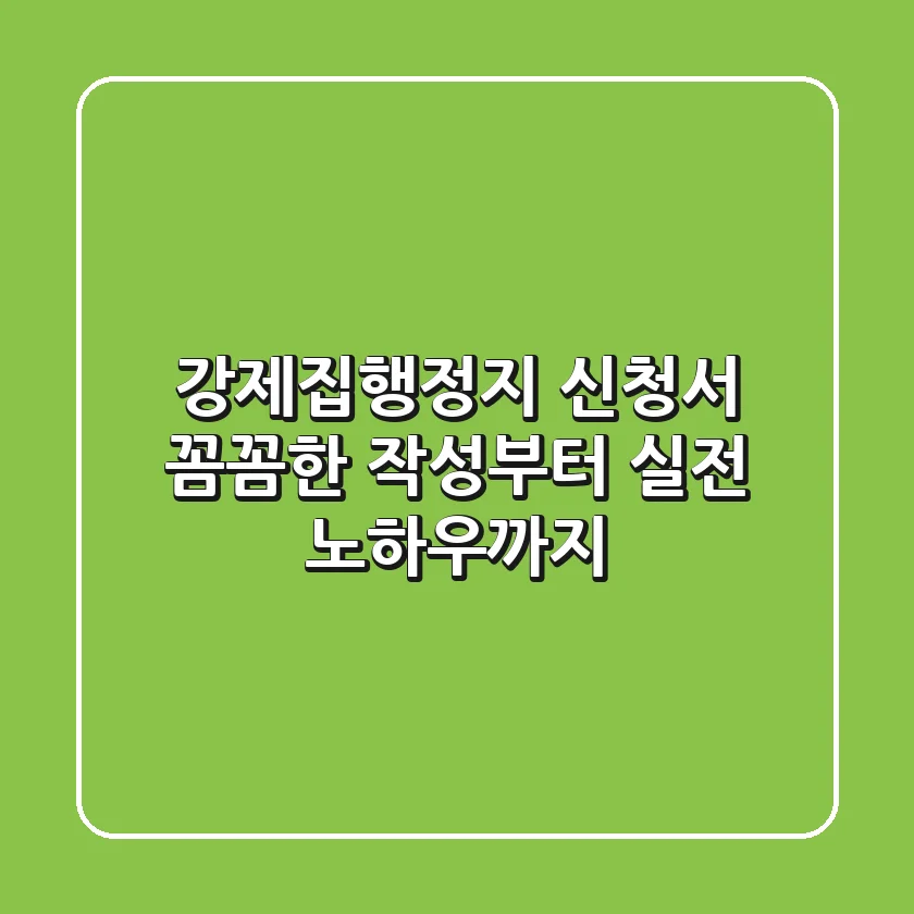 강제집행정지 신청서, 꼼꼼한 작성부터 실전 노하우까지