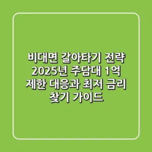 "비대면 갈아타기 전략, 2025년 주담대 1억 제한 대응과 최저 금리 찾기 가이드"