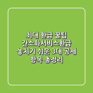 "최대 환급 꿀팁", 간소화서비스환급 놓치기 쉬운 3대 공제 항목 총정리