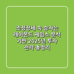 "조정장세 속 승자는?" 레이몬드 제임스 분석 기반 2025년 투자 전략 총정리