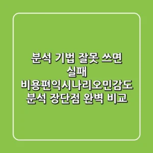 "분석 기법 잘못 쓰면 실패", 비용편익·시나리오·민감도 분석 장단점 완벽 비교