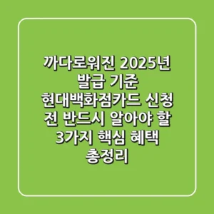 "까다로워진 2025년 발급 기준", 현대백화점카드 신청 전 반드시 알아야 할 3가지 핵심 혜택 총정리