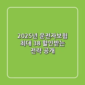 "2025년 운전자보험, 최대 38% 할인받는 전략 공개"