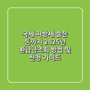 "국세, 지방세, 숨은 돈까지", 2025년 환급금조회 방법 및 신청 가이드