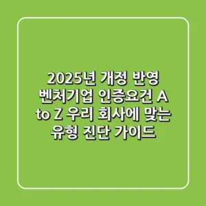 "2025년 개정 반영", 벤처기업 인증요건 A to Z: 우리 회사에 맞는 유형 진단 가이드