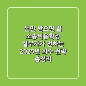 "돈만 받으면 끝?", 소송비용확정 실무자가 전하는 2025년 회수 전략 총정리