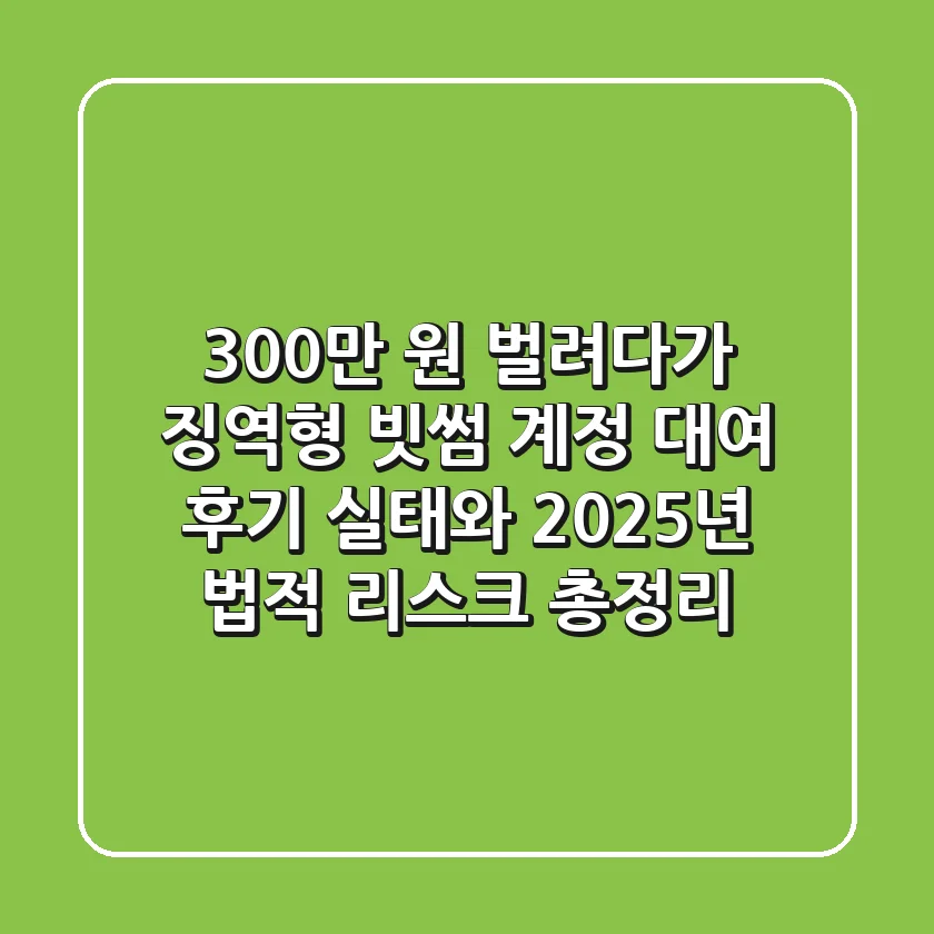 "300만 원 벌려다가 징역형?", 빗썸 계정 대여 후기 실태와 2025년 법적 리스크 총정리