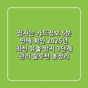 "잠자는 카드정보 5분 만에 확인", 2025년 최신 유출 방지 3단계 관리 솔루션 총정리