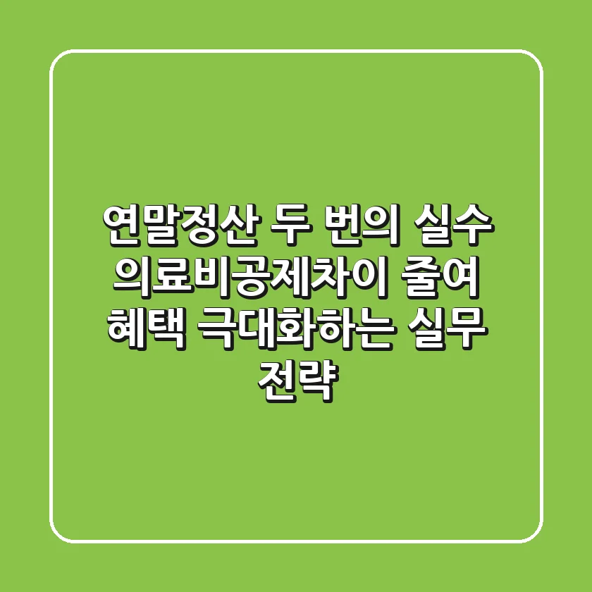 "연말정산 두 번의 실수", 의료비공제차이 줄여 혜택 극대화하는 실무 전략