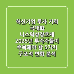 "혁신기업 투자 기회 극대화", 나스닥상장호재: 2025년 투자자들이 주목해야 할 5가지 구조적 변화 분석