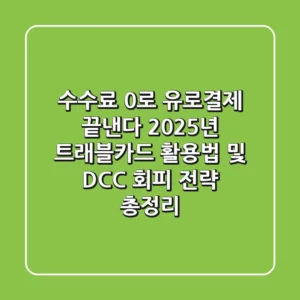 "수수료 0%로 유로결제 끝낸다", 2025년 트래블카드 활용법 및 DCC 회피 전략 총정리