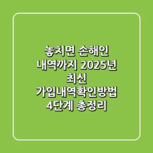 "놓치면 손해인 내역까지", 2025년 최신 가입내역확인방법 4단계 총정리