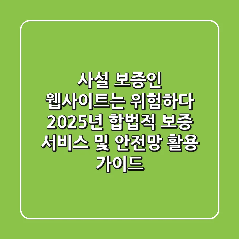 "사설 보증인 웹사이트는 위험하다", 2025년 합법적 보증 서비스 및 안전망 활용 가이드
