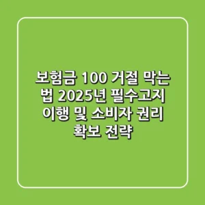 "보험금 100% 거절 막는 법", 2025년 필수고지 이행 및 소비자 권리 확보 전략