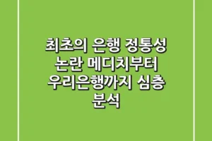 “최초의 은행” 정통성 논란, 메디치부터 우리은행까지 심층 분석