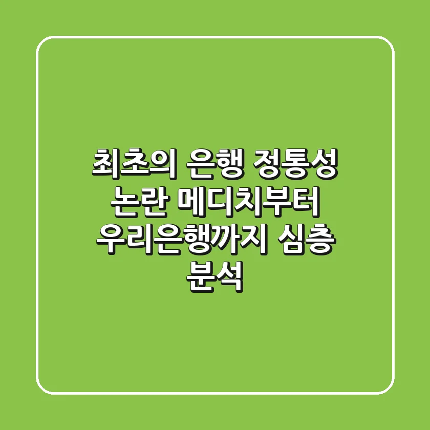 "최초의 은행" 정통성 논란, 메디치부터 우리은행까지 심층 분석